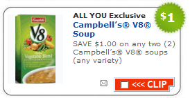 Campbell's V8 Soup Coupon Campbell's V8 Soup Coupon